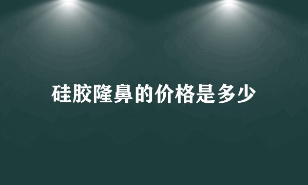 硅胶隆鼻的价格是多少