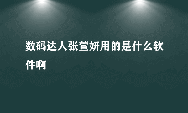 数码达人张萱妍用的是什么软件啊