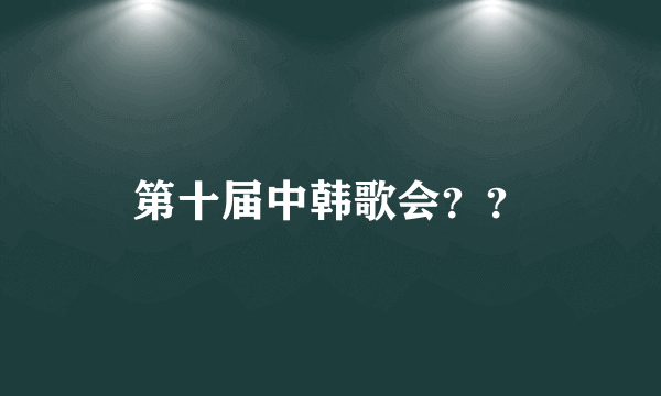 第十届中韩歌会？？