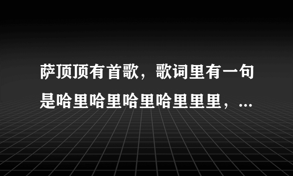 萨顶顶有首歌，歌词里有一句是哈里哈里哈里哈里里里，那是什么歌？