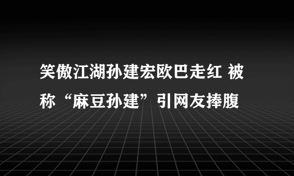 笑傲江湖孙建宏欧巴走红 被称“麻豆孙建”引网友捧腹