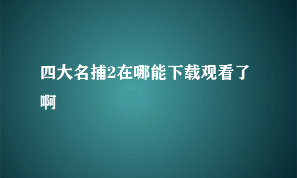 四大名捕2在哪能下载观看了啊