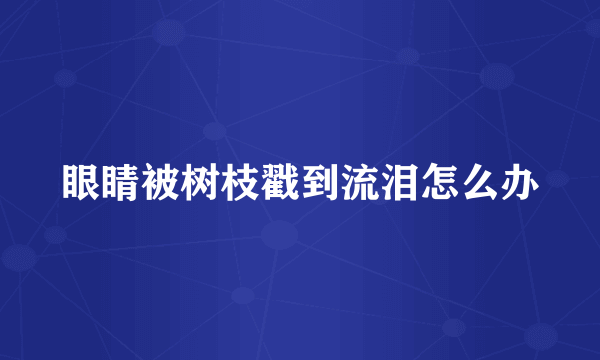 眼睛被树枝戳到流泪怎么办