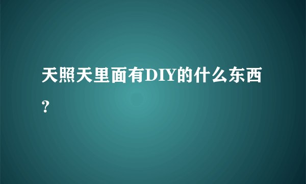 天照天里面有DIY的什么东西？