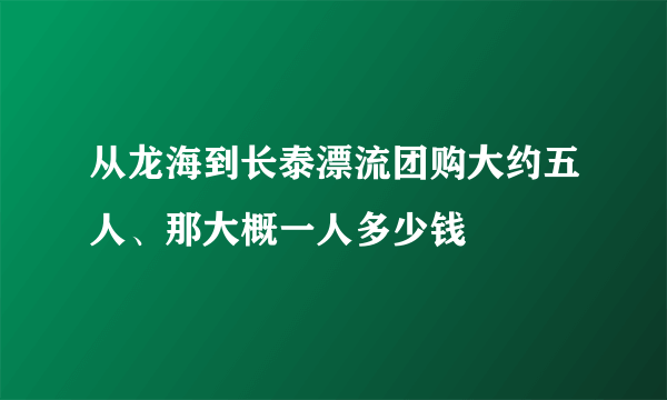 从龙海到长泰漂流团购大约五人、那大概一人多少钱