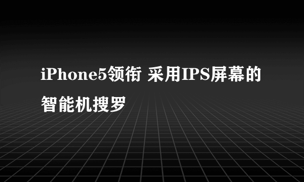 iPhone5领衔 采用IPS屏幕的智能机搜罗