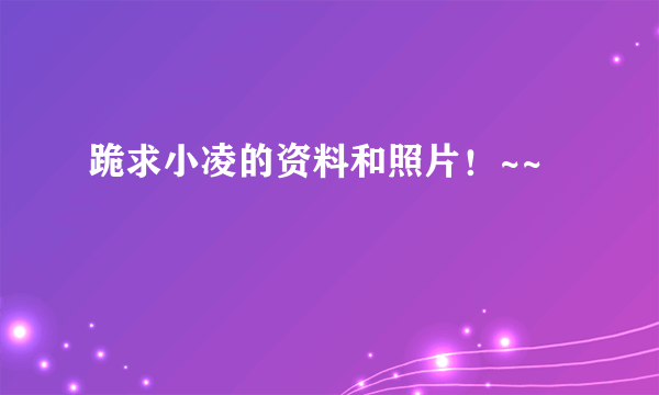 跪求小凌的资料和照片！~~