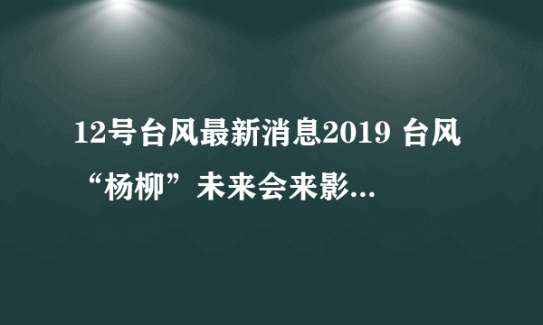 12号台风最新消息2019 台风“杨柳”未来会来影响广东吗