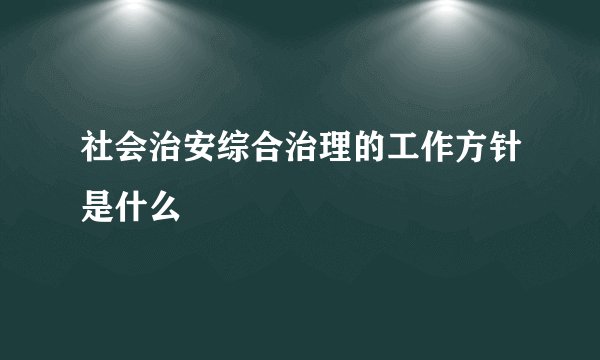 社会治安综合治理的工作方针是什么