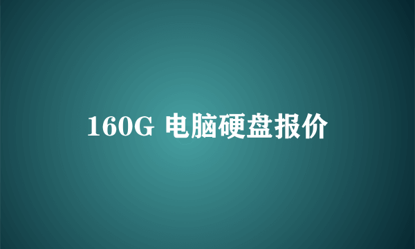 160G 电脑硬盘报价