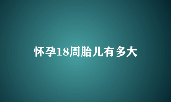 怀孕18周胎儿有多大