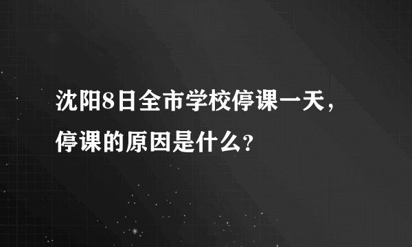 沈阳8日全市学校停课一天，停课的原因是什么？