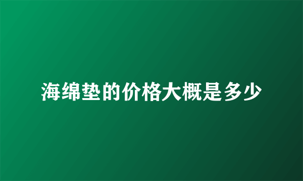 海绵垫的价格大概是多少