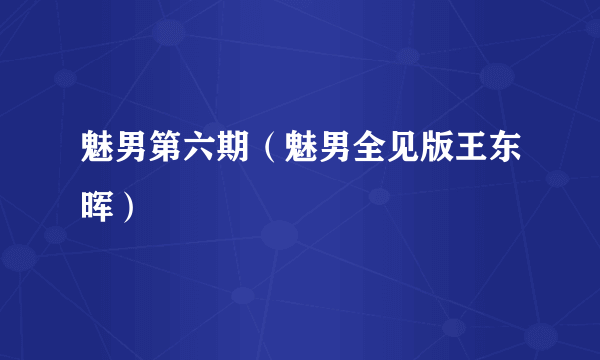 魅男第六期（魅男全见版王东晖）