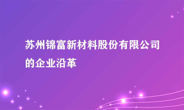 苏州锦富新材料股份有限公司的企业沿革