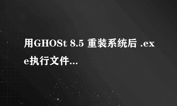 用GHOSt 8.5 重装系统后 .exe执行文件无法执行了（如玩游戏 及 装杀毒软件等）