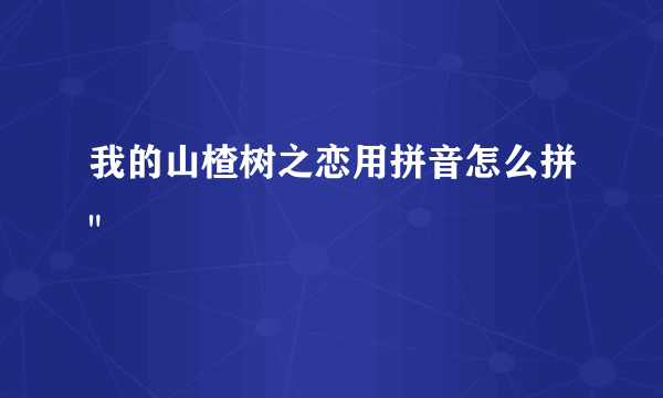 我的山楂树之恋用拼音怎么拼