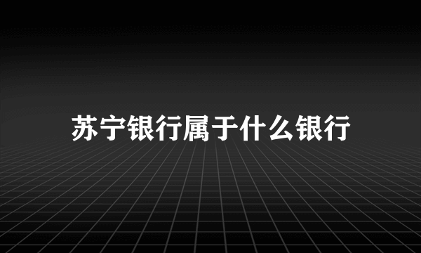 苏宁银行属于什么银行