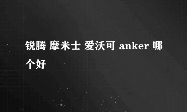 锐腾 摩米士 爱沃可 anker 哪个好