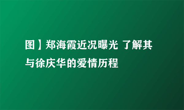 图】郑海霞近况曝光 了解其与徐庆华的爱情历程