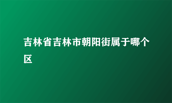 吉林省吉林市朝阳街属于哪个区