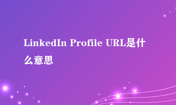 LinkedIn Profile URL是什么意思