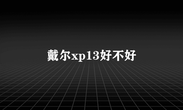 戴尔xp13好不好