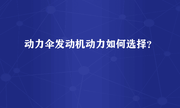 动力伞发动机动力如何选择？