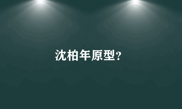 沈柏年原型？