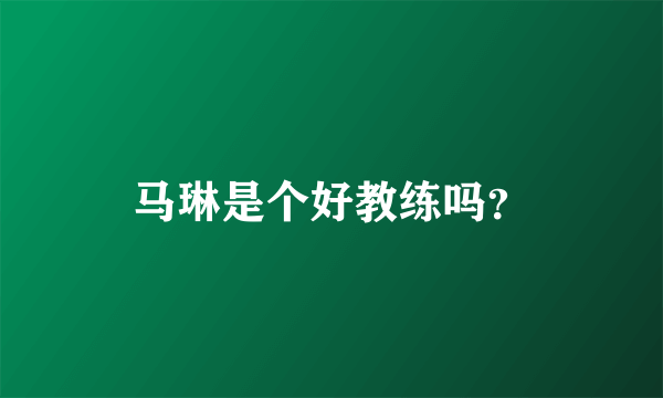 马琳是个好教练吗？