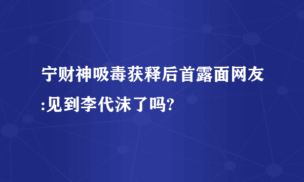 宁财神吸毒获释后首露面网友:见到李代沫了吗?