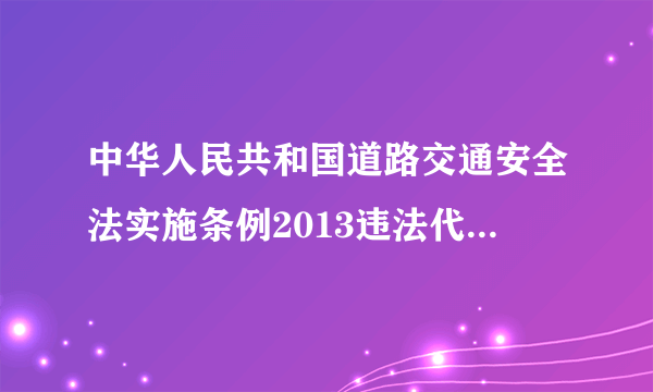 中华人民共和国道路交通安全法实施条例2013违法代码10051是什么