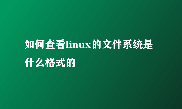 如何查看linux的文件系统是什么格式的