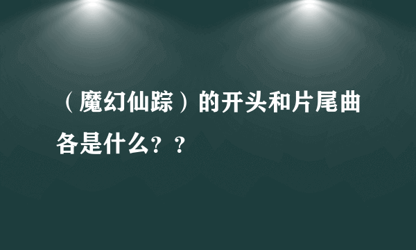 （魔幻仙踪）的开头和片尾曲各是什么？？