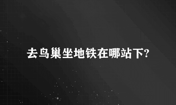 去鸟巢坐地铁在哪站下?