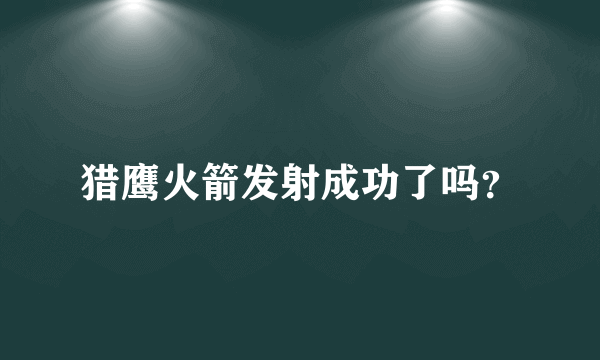 猎鹰火箭发射成功了吗？