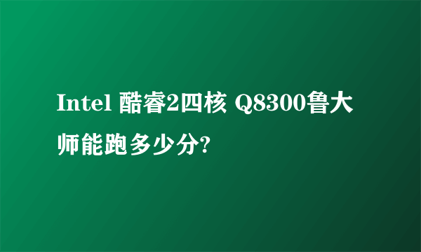 Intel 酷睿2四核 Q8300鲁大师能跑多少分?