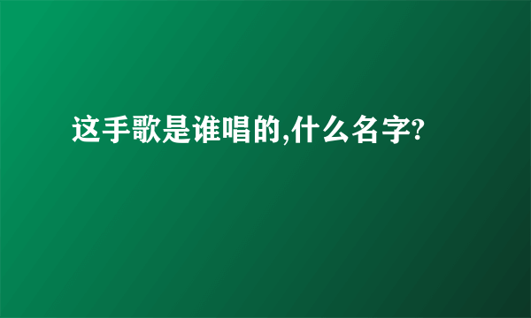 这手歌是谁唱的,什么名字?