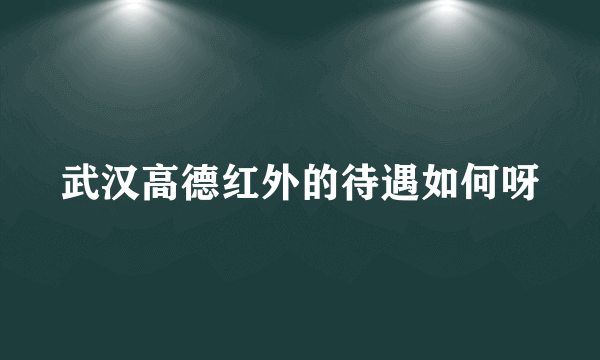 武汉高德红外的待遇如何呀