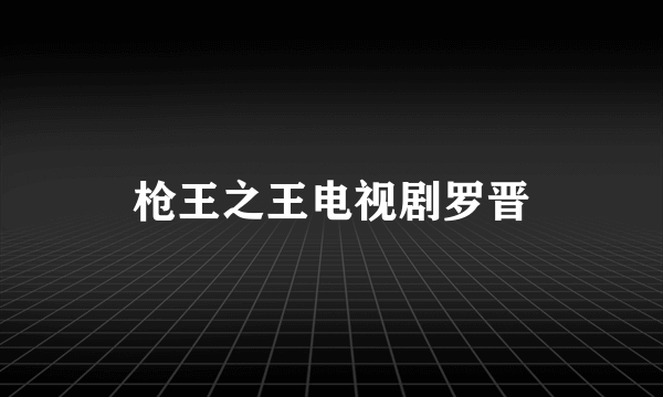 枪王之王电视剧罗晋