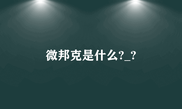 微邦克是什么?_?