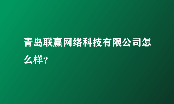 青岛联赢网络科技有限公司怎么样？