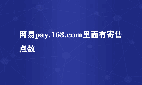 网易pay.163.com里面有寄售点数