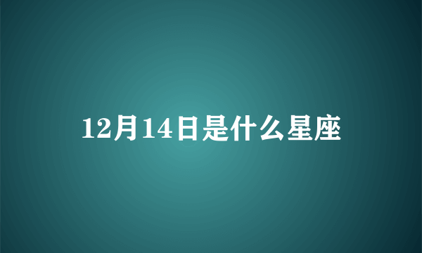 12月14日是什么星座