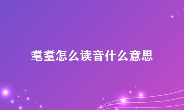 耄耋怎么读音什么意思