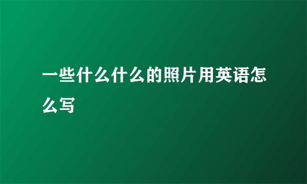 一些什么什么的照片用英语怎么写