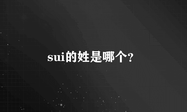 sui的姓是哪个？