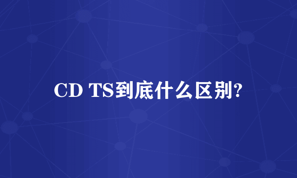 CD TS到底什么区别?