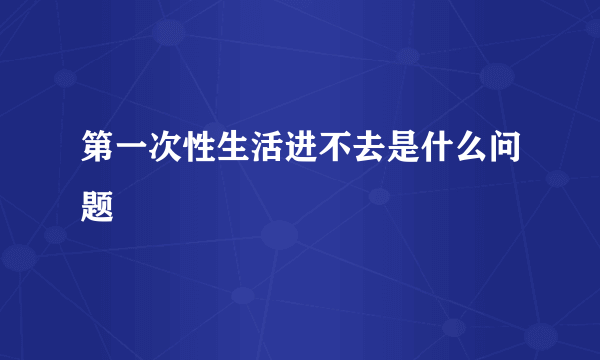 第一次性生活进不去是什么问题