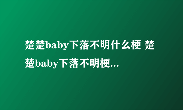 楚楚baby下落不明什么梗 楚楚baby下落不明梗出处介绍